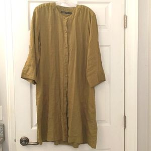 Gudrun Sjoden L linen olive tonic